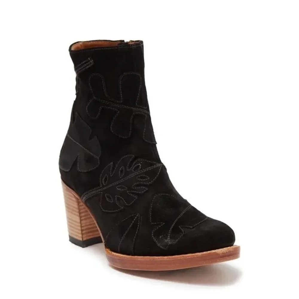๐ SYLVEN New York Black Suede Ankle Boots Booties 5.5 - Picture 1 of 11